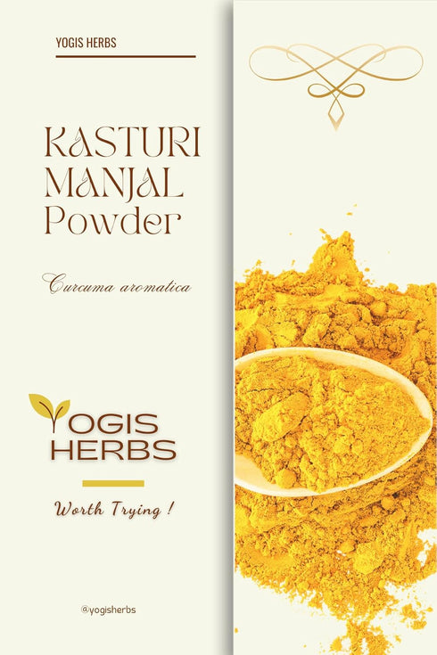 YOGIS HERBS Premium KASTURI MANJAL POWDER (Curcuma Aromatica) Fresh & Pure - 250g for Bath and Skin Care