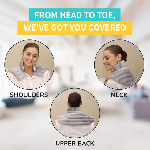 Pack 1 Pack Heating Pad Solutions Microwavable Heating Pads - Neck & Shoulder Relaxer for Upper Back & Neck - Reusable