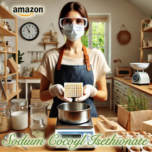 SODIUM COCOYL ISETHIONATE (SCI) Powder, Foaming Surfactant for Homemade Shampoo Bars, 200 g