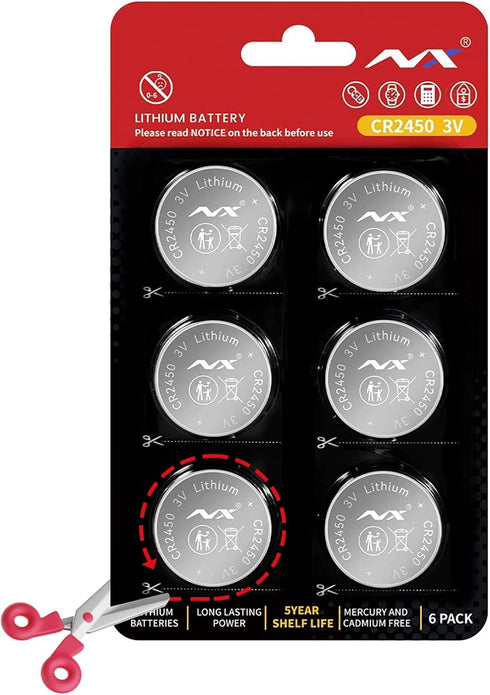 Tsrwuily CR2450 3V Lithium Coin Cell Battery, Watch and Electronics Button Batteries Long