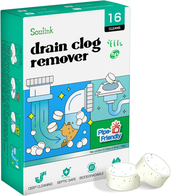 16 Pack Drain Cleaner Clog Remover - Powerful Sink Drain Cleaner for Clogged Drain, Drain Clog Remover