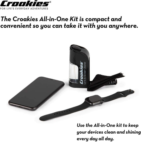 Croakies All-in-one Cleaning Kit | Lens Care Travel Kit with Pump and Microfiber Cloth