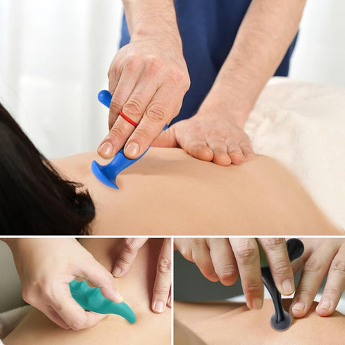 hautllaif Set 1 1 4-Legged Manual Trigger Point Massage Tool and Thumb Saver for Full Body Deep Tissue Massage, Include