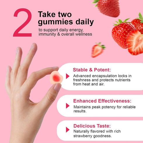Vceeoy Gummies B6, B12, E,100% Sugar,60 Gummies Multivitamin for Women, Womens Multivitamin with Minerals, Biotin +