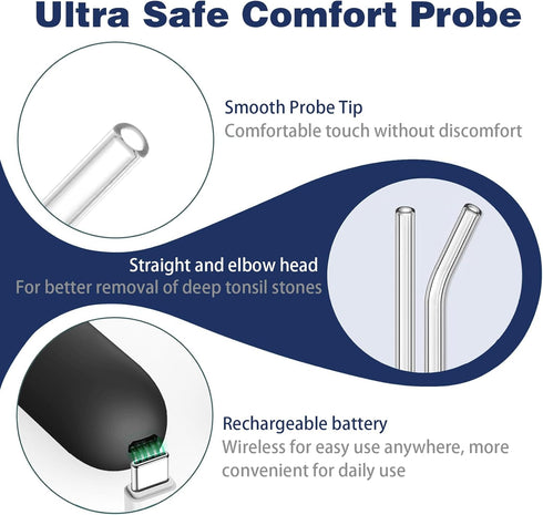 Electronic Vacuum Tonsil Stone Remover - Tonsil Stone Removal Kit with Oral Lamp, Irrigator, 5X Magnifying Mirror