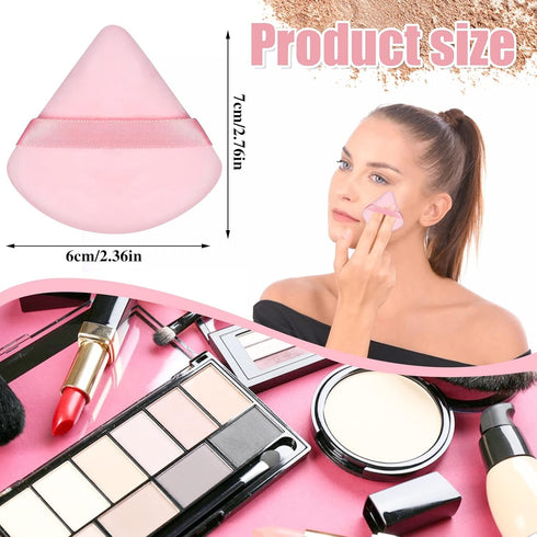 Pimoys 12 Pieces Powder Puff Face Triangle Makeup Puff, Soft Cosmetic Foundation Sponge (Black, Pink)