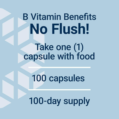 Life Extension No Flush Niacin, B3 for Heart Health, Cholesterol & Energy Support, Non-GMO, 100 Capsules