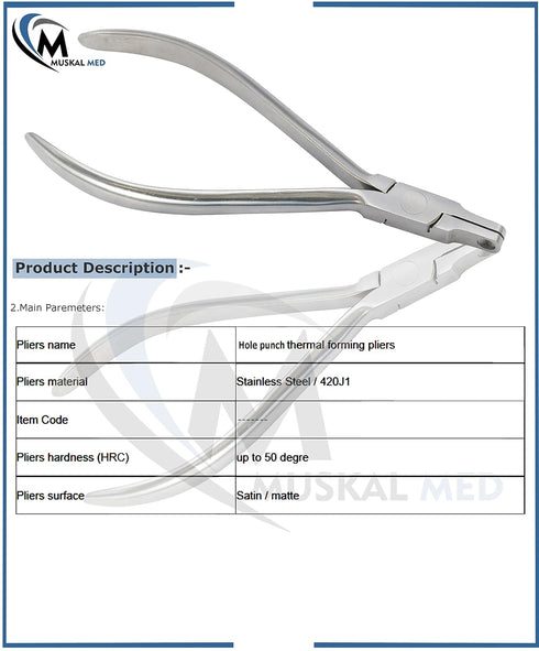 Orthodontic Dental Hole Punch Pliers for Thermal Forming Retainer Clear Aligner Braces