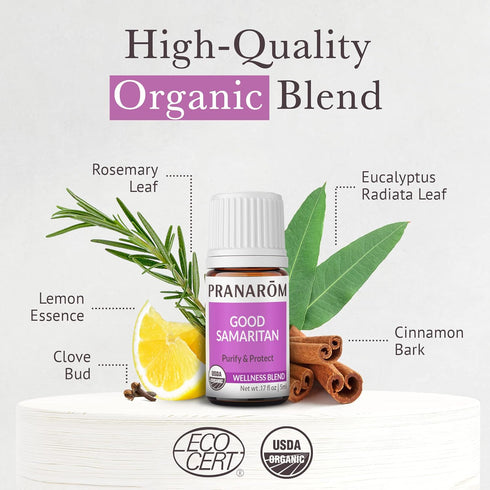 Pranarom Good Samaritan Essential Oil Blend (5ml) - 100% Pure Essential Oil for Diffusing and Cleaning