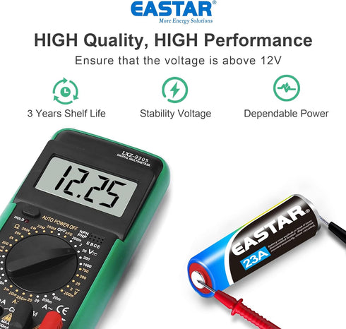 A23 12 Volt Battery 6 Pack, Long Lasting Alkaline 23A 12V Battery for High-Powered Devices