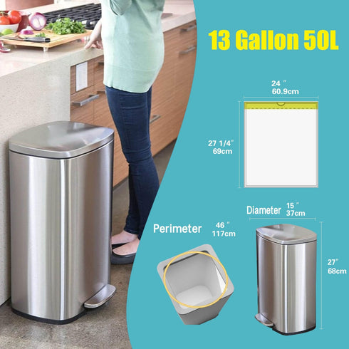 Strong Tall Kitchen Drawstring Trash Bags, 50 Count, Unscented, 13-16 Gallon, Big Tall Garbage Can Liners
