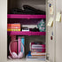 LockerMate Adjust-A-Shelf Locker Shelf, Extends to Fit Your Locker, Easy to Use, Perfect for School, Office, Gym, Pink,