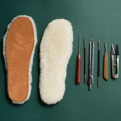 Australian Sheepskin Insoles - Thick and Warm Wool Insole for Women Men Replacement (8 M US Women)