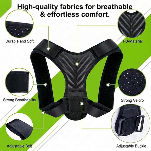 pinkmintcat Posture Corrector for Women & Men, Adjustable Back Support Brace with Y-Shape, Lightweight Shoulder