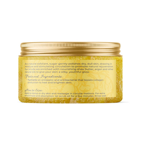 Natural Elephant Turmeric & Citrus Exfoliating Sugar Scrub, 10 oz with Argan Oil and Shea Butter