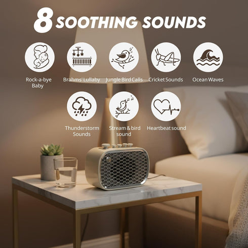 MZYSKJ 4 1 in White Noise Machine & Gentle Bass Bluetooth Speaker, Sleep Sound Machine Portable for Baby, Adults