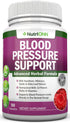 Blood Pressure Support Supplement - 13 Herbs & Vitamins with Hawthorn, Hibiscus, Garlic & Olive Leaf Extract - Non-GMO