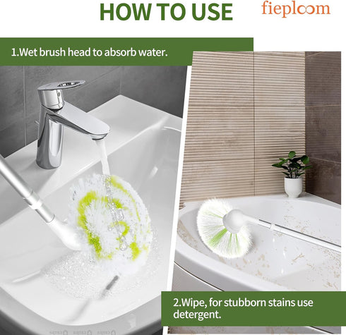 Tub Tile Scrubber Brush, 30" Extendable Pole, Non-Scratch Soft Head for Bathtub, Shower, and Tile