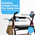 Pack, 2 Mobility Combo Hook, Phone and Cup Holder for Walker, Portable Beverage Holder for Wheelchair and Strollers