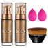 PHOERA Body Shimmer Oil, Bronzer Shimmer Highlighter with Body Makeup Brush, Self Tanning Lotion, 1oz/Jars (2PCS 103