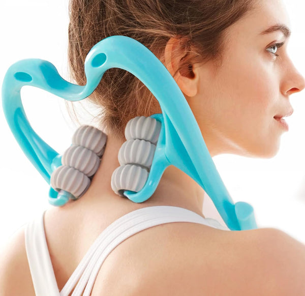 Neck Massager Roller, Handheld Massager with 6 Balls for Neck Pain Relief and Deep Tissue Massage