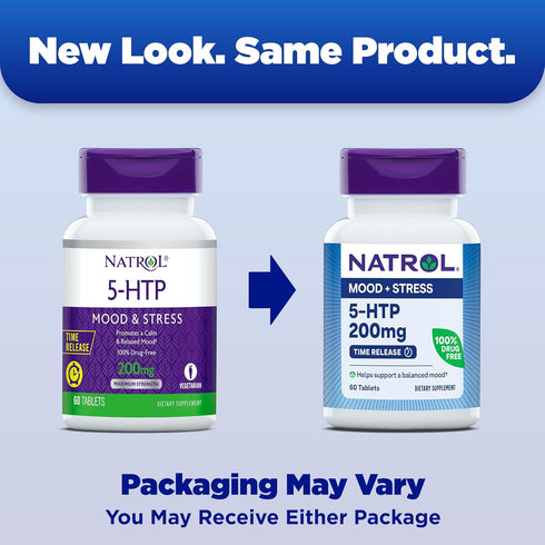 Natrol 5-HTP 200mg Dietary Supplement, 60 Time Release Tablets, 60 Day Supply