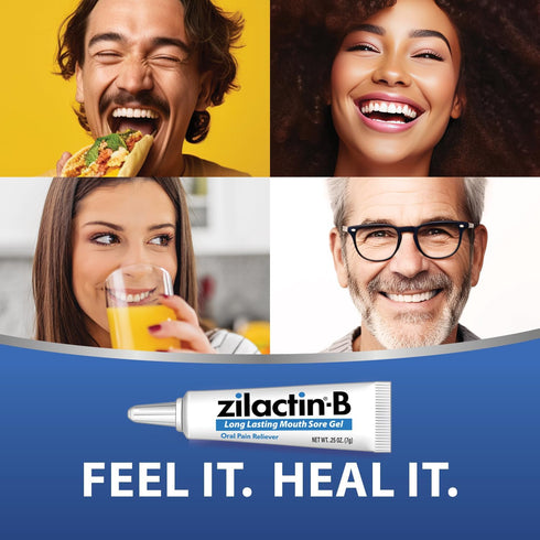Zilactin-B Fast Acting Oral Pain Relief Gel for Canker Sores, Mouth Sores, and Gum Irritations
