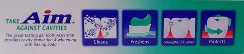 Aim Toothpaste 6 oz Tube (Pack of 6) Fresh Mint Gel