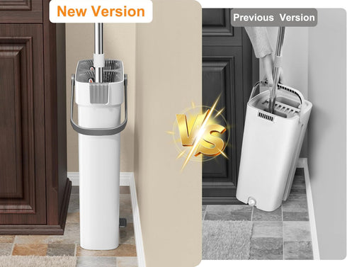 Set 4 CTIME Flat Mop and Bucket with WringerWet and Dry UseHands-Free Flat Mops for Floor Cleaning and Window Wall