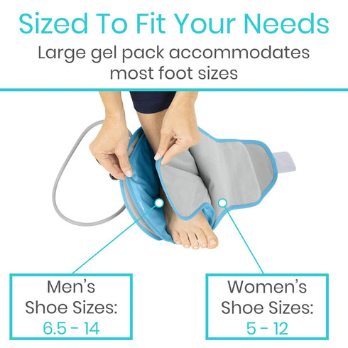 Vive Compression Ankle Ice Pack Wrap for Foot Pain Relief, Soft Cold Brace for Swelling, Sprains, Fractures