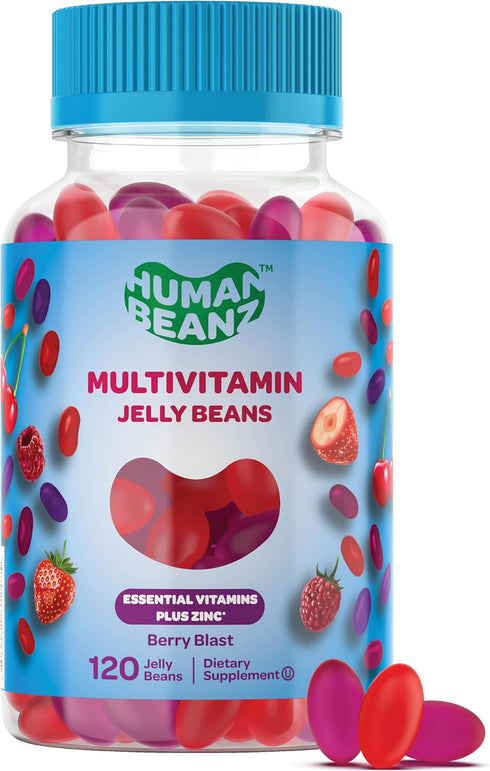 Human Beanz Multivitamin Jelly Bean Gummies with Zinc for Men and Women,