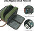 WANDF Travel Toiletry Bag for Men, Leather and Canvas Dopp Kit, Small Bathroom Bag for Travel Accessories (Green)