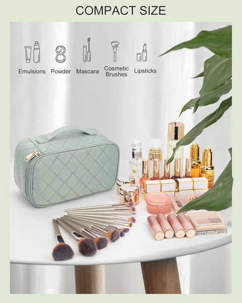 Relavel Small Makeup Bag, Travel Cosmetic Organizer Pouch, Waterproof Handbag Toiletry Bag for Women