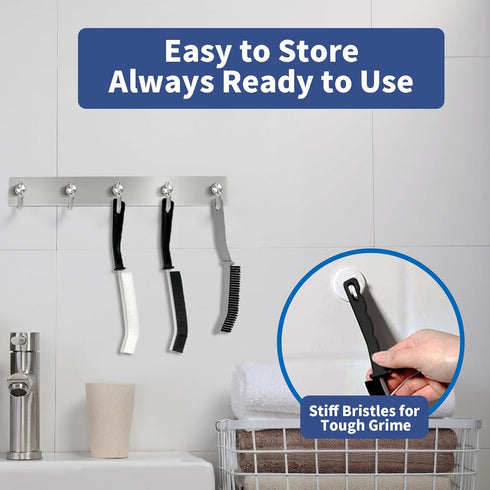 Miccillot 3pcs Crevice Cleaning Brush, Hard-Bristled Gap Scrub Brush, Toilet Gap Cleaning Brush Tool, for Scrub Small