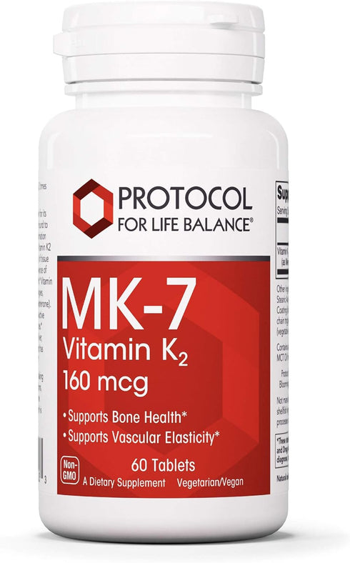 Protocol MK-7 Vitamin K2 160mcg, VIT K Supplement, 60 Tablets