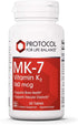 Protocol MK-7 Vitamin K2 160mcg, VIT K Supplement, 60 Tablets