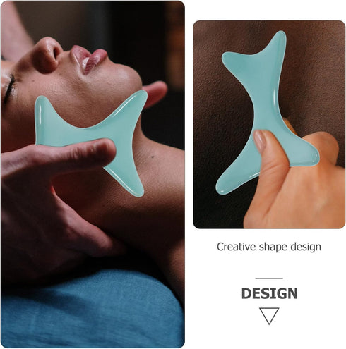 TIDTALEO Ceramic Scraping Massage Board Blue Multi-Functional Guasha Tool for Body and Face Spa Relaxation Universal