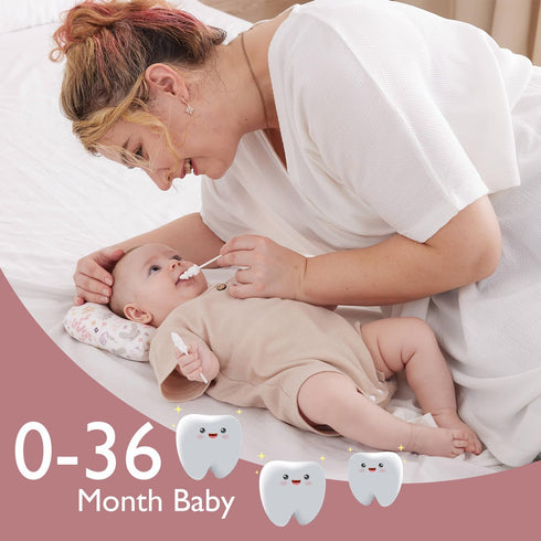 Momcozy Set Baby Oral Care - Tongue Cleaner Gauze & Teether Toys