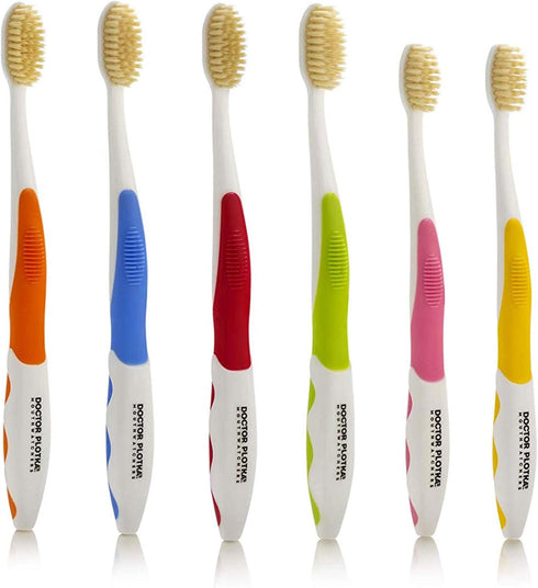 MOUTHWATCHERS Dr Plotkas Extra Soft Flossing Toothbrush, Manual Toothbrush for Adults, Good for Sensitive Teeth, 6 Pack
