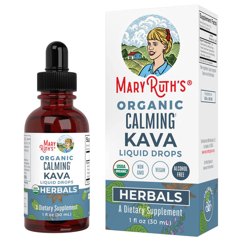 MaryRuth Organics Herbal Supplement Drop for Calmness & Relaxation, Pack of 1, USDA Kava Root, Vegan, 30 Servings