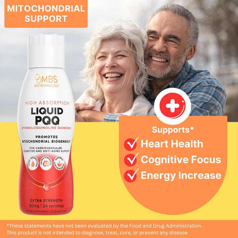 17 Oz Liquid PQQ: 80mg Highly Absorbable Pyrroloquinoline Quinone for Mitochondria Energy and Antioxidants, 24 Servings