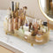 Large Capacity Rotating Makeup Organizer, Easy to Hold 20 Makeup Brushes, 10 Lipsticks, 8 Skincare Products (Crystal