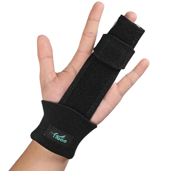 2 Finger Splint Adjustable Trigger Finger Support, Full Hand and Wrist Brace for Sprains, Arthritis (L/XL)