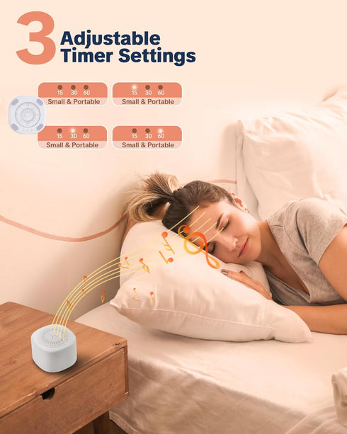 YONSEN 20 3 Travel White Noise Sound Machine Sounds, Portable Sound Machine for Adults Sleep, Mini Sleep Aid