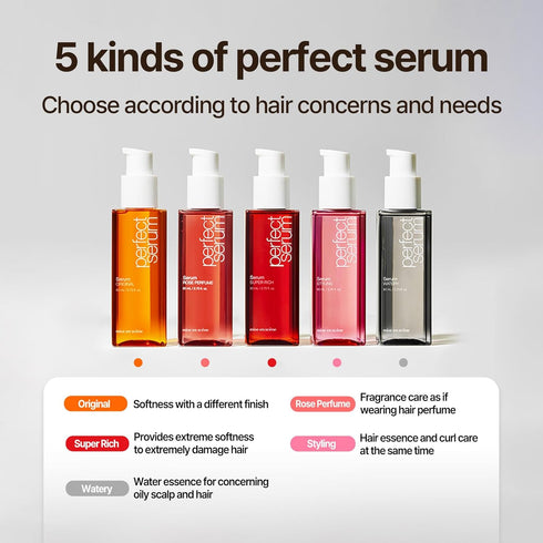 Mise En Scene Perfect Watery Serum for Hair Moisturizing, Korean Argan Oils, Hydrating Hair Essence, 2.70 fl oz