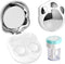 Contact Lens Travel Kit with Cleaner Washer, Portable Box with Mirror, Tweezers, Remover Tool, Solution Bottle (Silver2)