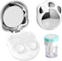 Contact Lens Travel Kit with Cleaner Washer, Portable Box with Mirror, Tweezers, Remover Tool, Solution Bottle (Silver2)
