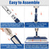 Wet Spray Mop for Floor Cleaning, Refillable Spray Bottle with 3 Washable Microfiber Pads, Home or Commercial Use, Blue