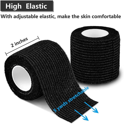 Lyuxzad 4 Pack 2" 5 Self-Adherent Grip Tape Wrap - Cohesive Bandage Wrap x Yards Machine Wrap Cover Elastic Bandage