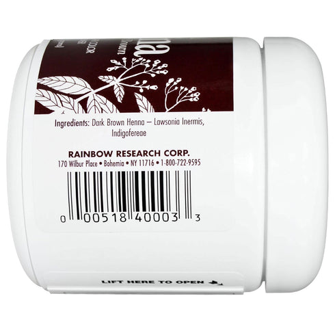 RAINBOW RESEARCH Dark Brown Henna, 4 oz